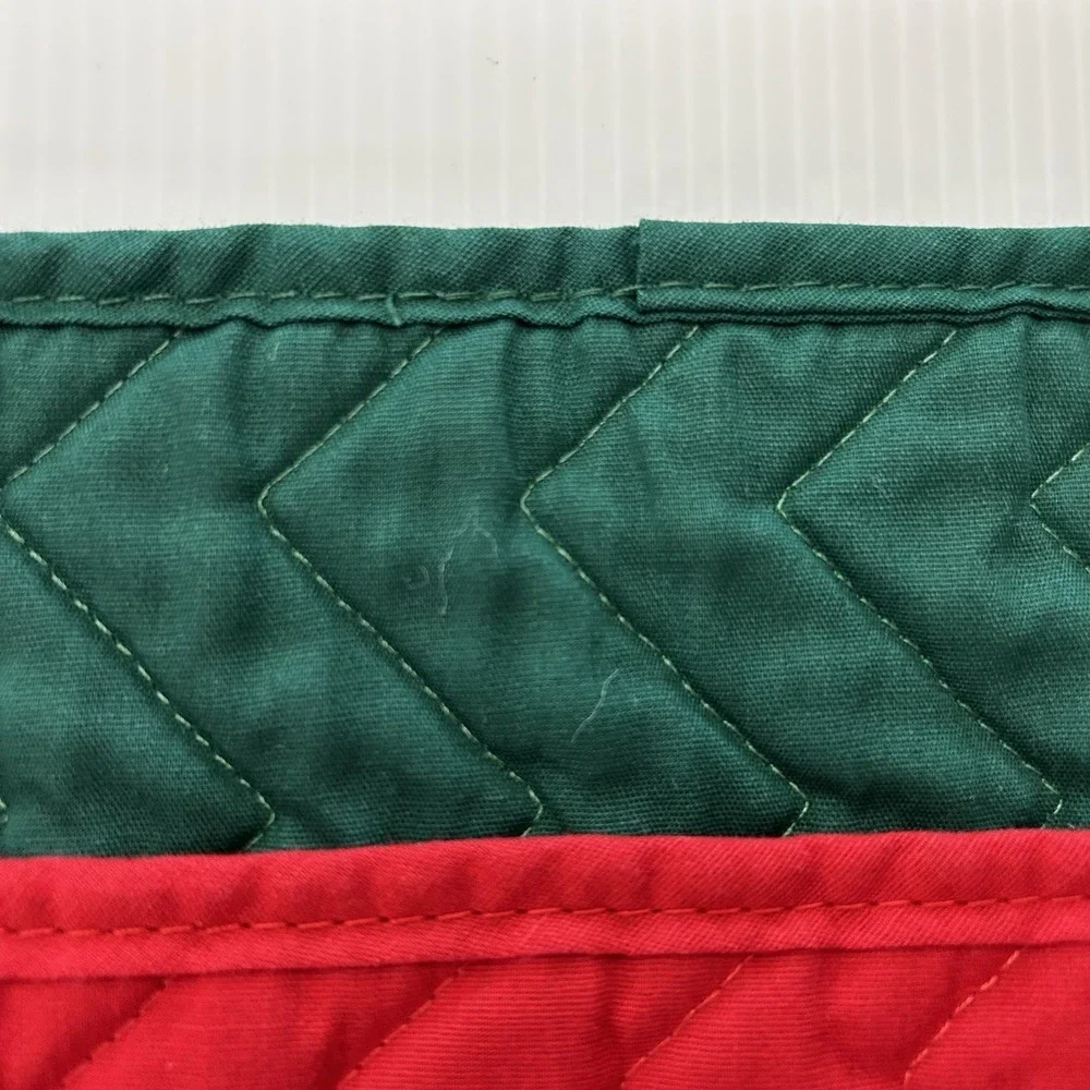 Handmade‎ Red And Green Quilted Zig Zag Placemats Set Of 4 Christmas Holiday